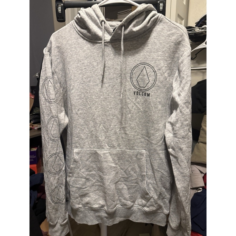 Volcom Heather Grey Hoodie Size Medium